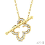 1/4 Ctw CloverToggle Round Cut Diamond Fashion Necklace in 10K Yellow Gold