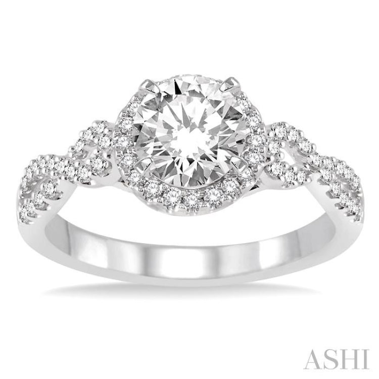 1/3 Ctw Diamond Semi-mount Engagement Ring in 14K White Gold