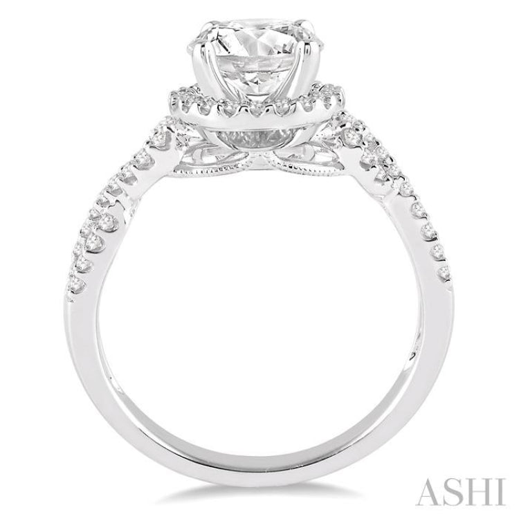 1/3 Ctw Diamond Semi-mount Engagement Ring in 14K White Gold