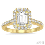 3/8 Ctw Round Cut Diamond Semi-Mount Engagement Ring in 14K Yellow Gold
