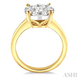 2 Ctw Lovebright Round Cut Diamond Ring in 14K Yellow and White Gold