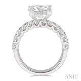 2 5/8 Ctw Triple Row Round Cut Diamond Semi-Mount Engagement Ring in 14K White Gold