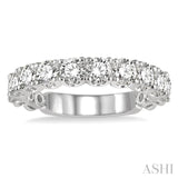 1 1/2 Ctw Lattice Round Cut Diamond Wedding Band in 14K White Gold