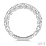 2 Ctw Lattice Round Cut Diamond Wedding Band in 14K White Gold