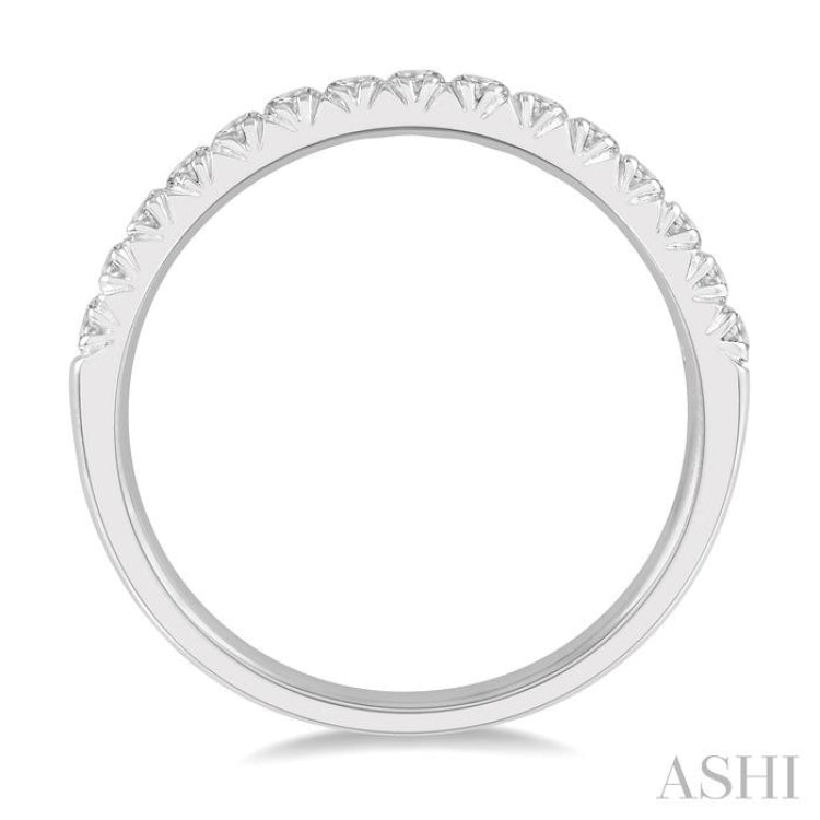 1/3 Ctw 15Stones Round Cut Diamond Wedding Band in 14K White Gold