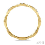 1/10 Ctw Marquise Lattice Round Cut Diamond Stackable Band in 14K Yellow Gold