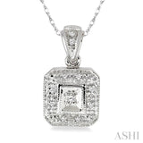 1/20 Ctw Single Cut Diamond Vintage Pendant in 14K White Gold with Chain