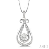 1/5 Ctw Lovebright Round Cut Diamond Pendant in 14K White Gold with Chain