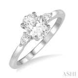 1/5 Ctw Pear Cut Diamond Semi-Mount Engagement Ring in 14K White Gold