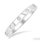 1/10 Ctw Flush Bezel Set Diamond Fashion Band in 10K White Gold
