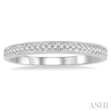 1/10 Ctw Round Cut Diamond Wedding Band in 14K White Gold