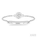 1/20 ctw Petite Bezel Set Diamond Fashion Chain Ring in 10K White Gold