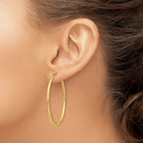 14k 2x45mm Polished Round Endless Tube Hoop Earrings