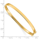 14k Polished 4.00mm Hinged Oval Bangle Bracelet