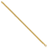 14k Polished 5.00mm Fancy Wheat Chain 8.5 inch Bracelet