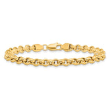 14k Polished Fancy 5mm Rolo Link 7.5 inch Bracelet