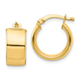14k 7x14mm High Polished Tube Hoop Earrings