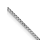 14K White Gold 16 inch 1mm Box with Lobster Clasp Chain