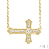 .12CTRD DM SIDEWAY CROSS PD YG 10K-G+CH*