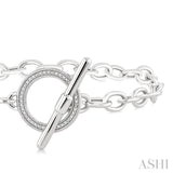 1/10 Ctw Circle Toggle Single Cut Diamond Fashion Bracelet in Sterling Silver