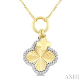 .15CTRDDM CLOVER CHARM PD YW 10K-G+CH*