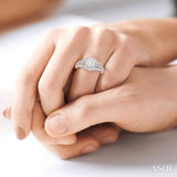 3/4 Ctw Diamond Lovebright Engagement Ring in 14K White Gold