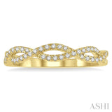 1/5 Ctw Entwined Round Cut Diamond Fashion Ring in 14K Yellow Gold