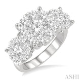 3 Ctw Lovebright Round Cut Diamond Ring in 14K White Gold