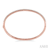 1 Ctw Round Cut Diamond Bangle in 14K Rose Gold