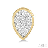 1/2 Ctw Pear Shape Lovebright Round Cut Diamond Bezel Stud Earrings in 14K Yellow and White Gold