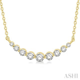 1/2 Ctw Diamond Smile Necklace in 14K Yellow Gold