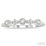 1/5 Ctw Circular Mount Ball Link Round Cut Diamond Bead Bijoux Stackable Band in 14K White Gold