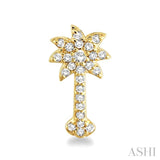 1/4 ctw Round Cut Diamond Palm Tree Earrings in 14K Yellow Gold