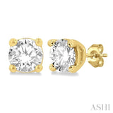 3/8 Ctw Round Cut Diamond Stud Earrings in 14K Yellow Gold