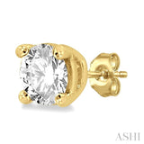 3/8 Ctw Round Cut Diamond Stud Earrings in 14K Yellow Gold