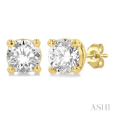 1/2 Ctw Round Cut Diamond Stud Earrings in 14K Yellow Gold