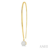 1/3 Ctw Round Dangler Lovebright Diamond Earrings in 14K Yellow and White Gold