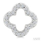 1/6 Ctw Petite Clover Round Cut Diamond Fashion Stud Earrings in 10K White Gold