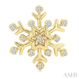 1/10 Ctw Petite Snowflake Round Cut Diamond Fashion Stud Earrings in 10K Yellow Gold