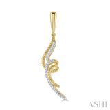 1/6 Ctw Twin Twirl Round Cut Diamond Fashion Earrings in 10K Yellow Gold