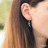 1/6 Ctw Twin Twirl Round Cut Diamond Fashion Earrings in 10K Yellow Gold