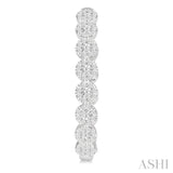 2 Ctw Circular Link Lovebright In-Out Round Cut Diamond Hoop Earrings in 14K White Gold