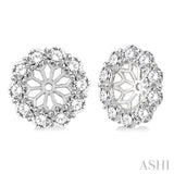2 Ctw Round Cut Diamond Earrings Jacket in 14K White Gold