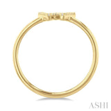 1/20 Ctw Initial 'W' Round Cut Diamond Fashion Ring in 10K Yellow Gold