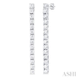 1/2 Ctw Single Line Drop Round Cut Diamond Tennis Earrings in 14K White Gold