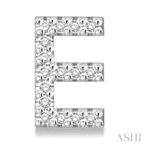 1/10 Ctw Initial 'E' Single Cut Diamond Earrings in 10K White Gold