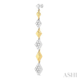 1/2 Ctw Graduated Diamond Shape Round Cut Diamond Fashion Long Earrings in 14K Yellow and White Gold