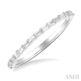 1/4 Ctw Straight Row Baguette Cut Diamond Stackable Fashion Band in 14K White Gold