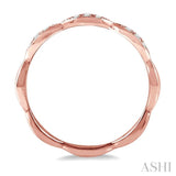 1/10 Ctw Marquise Lattice Round Cut Diamond Stackable Band in 14K Rose Gold