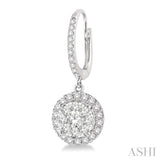 3/4 Ctw Round Cut Diamond Lovebright Earrings in 14K White Gold